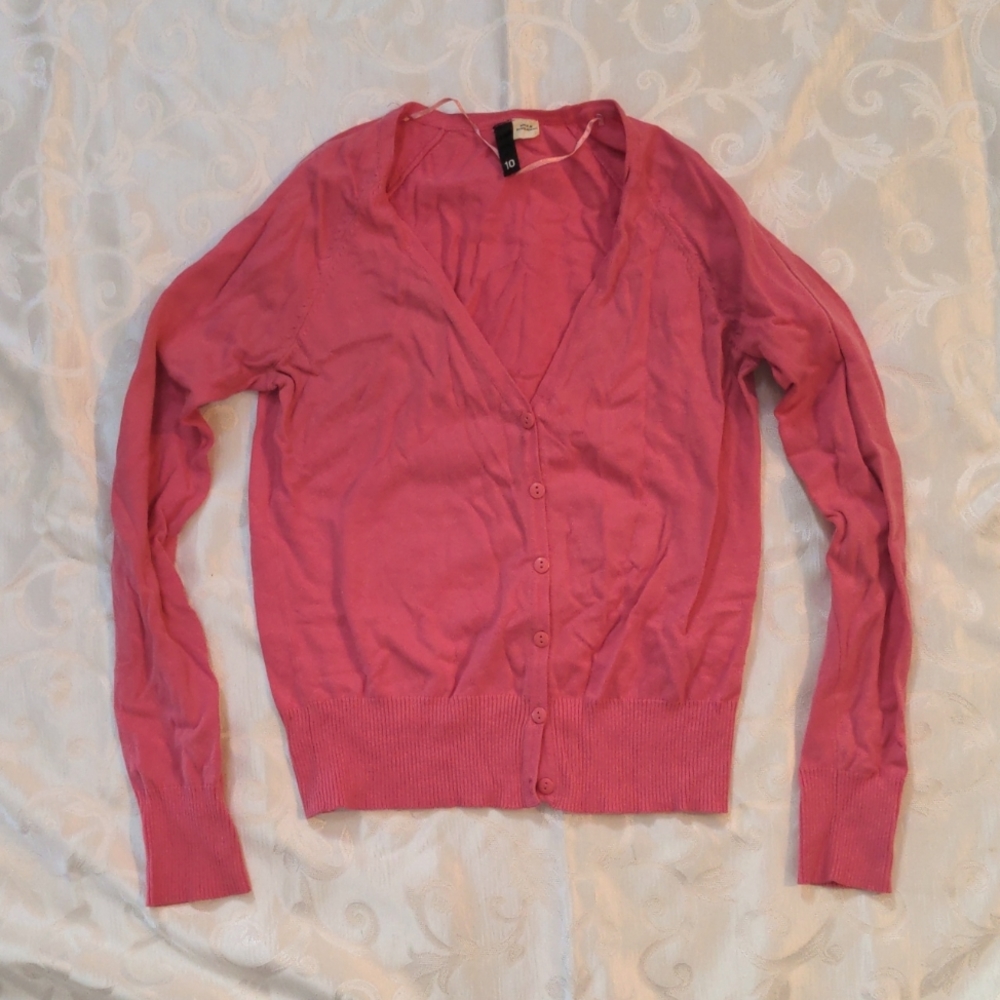H&M hot pink vneck cardigan